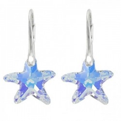 Náušnice Swarovski elements Starfish dúhové crystal ab 20mm