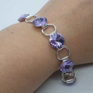 Náramok Swarovski elements 12mm rivoli fialový - Violet