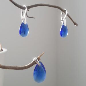 Set  Swarovski elements hruška modrý Majestic Blue 16mm