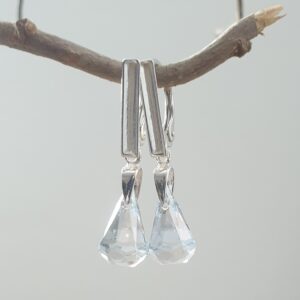 Náušnice  Swarovski elements Xirius Raindrop modré Blue Shade14mm