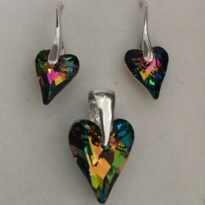 Set Swarovski elements srdce CRAZY zelený Vitrail Medium 12mm