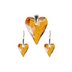 Set Swarovski elements srdce CRAZY oranžový Astral Pink 12mm
