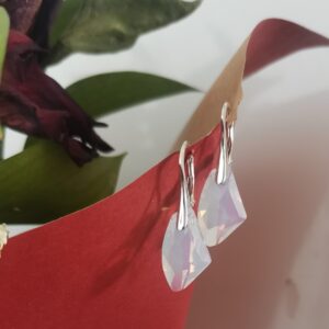 Náušnice  Swarovski elements Galactic biele WHITE OPAL 19mm