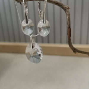 Set  Swarovski elements oval číry CRYSTAL 12mm