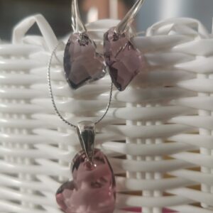 Set Swarovski elements srdce Devoted2U ružový ANTIQUE PINK 17mm