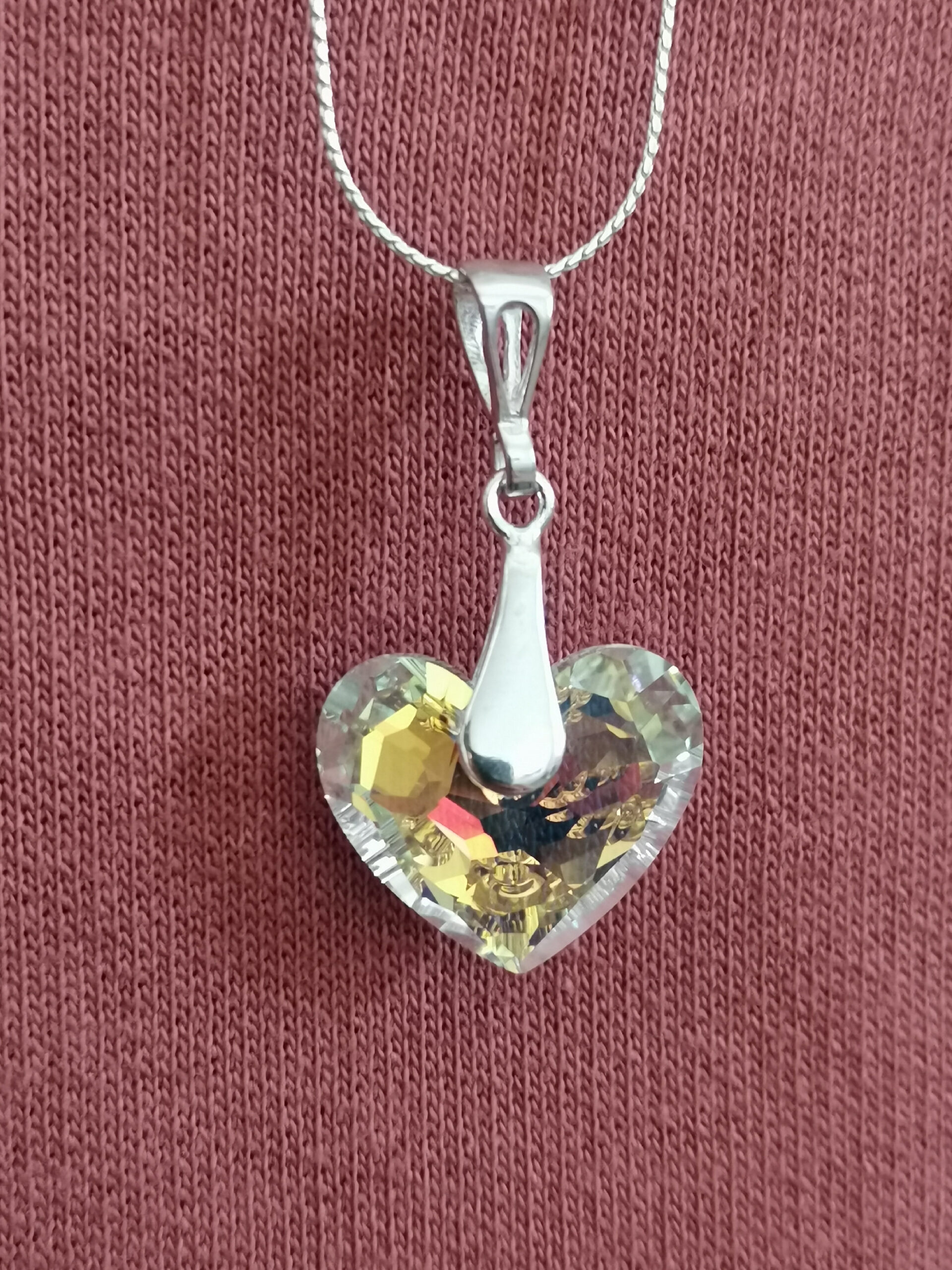 Náhrdelník Swarovski elements srdce Truly in Love Crystal AB18mm