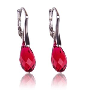 Náušnice Swarovski elements Briolet červený Scarlet 13mm