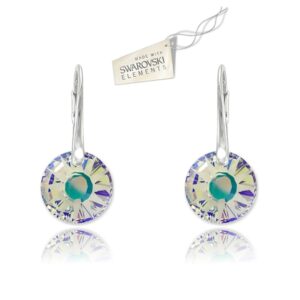 Náušnice Swarovski elements Sun 19mm dúhové CRYSTAL AB
