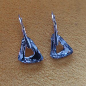 Náušnice Swarovski elements Cosmic Triangle 14mm číre CRYSTAL CAL