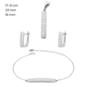 Strieborný náramok+prívesok+náušnice | 40115301