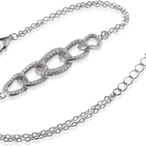 Strieborný náramok so zirkónovým zdobením SB142, AG 925/1000