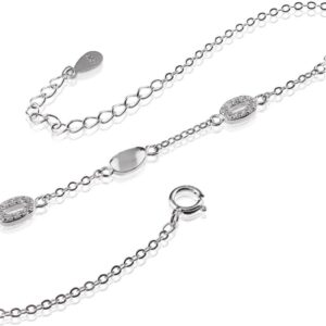 Strieborný náramok s oválmi a zirkónmi SB148, AG 925/1000