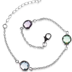 Strieborný náramok AG 925/1000 S TROMI FAREBNÝMI ZIRKÓNMI SB172