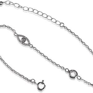 Strieborný náramok AG 925/1000 S BOŽÍM OKOM A ZIRKÓNMI SB175