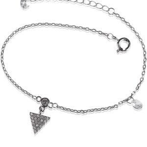 Strieborný náramok AG 925/1000 S TROJUHOLNÍČKOM A ZIRKÓNMI SB177