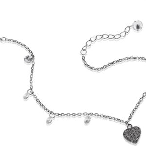 Strieborný náramok AG 925/1000 SO ZIRKÓNOVÝM SRDIEČKOM SB182