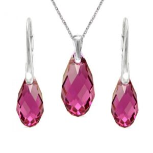 Set  Swarovski elements Briolet fialový FUCHSIA 13mm