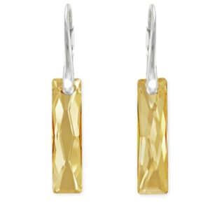 Náušnice elegantné - swarovski elements Queen Baguette zlaté Golden Shadow 25mm