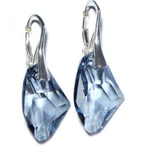 Náušnice  Swarovski elements Galactic modré  BLUE SHADE 19mm