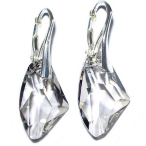 Náušnice  Swarovski elements Galactic sivé SILVER SHADE 19mm