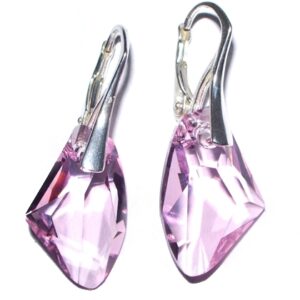 Náušnice Swarovski elements Galactic ružové LIGHT ROSE 19mm