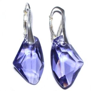 Náušnice  Swarovski elements Galactic fialové Tanzanite 19mm
