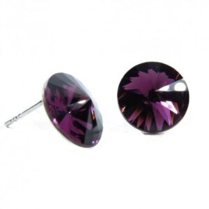 Náušnice  Swarovski elements rivoli 12 mm ružové ANTIQPINK – napichovačky