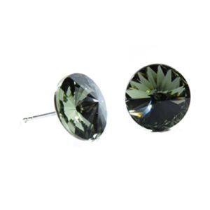 Náušnice Swarovski elements rivoli 12 mm  čierne BLACK DIAMOND – napichovačky