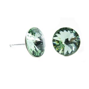 Náušnice Swarovski elements rivoli 12 mm zelené CHRYSOLITE – napichovačky