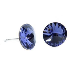 Náušnice Swarovski elements rivoli 12 mm fialové TANZANITE – napichovačky