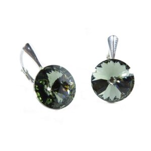 Náušnice Swarovski elements  Rivoli 12 mm BLACK DIAMOND