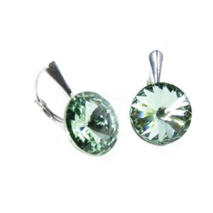 Náušnice Swarovski elements Rivoli 12 mm zelené CHRYSOLITE