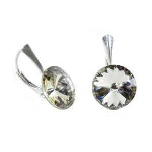 Náušnice Swarovski elements  Rivoli 12 mm béžové LIGHT SILK