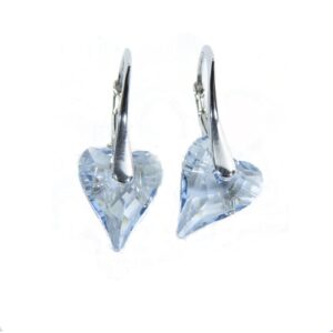 Náušnice Swarovski elements srdce CRAZY modré BLUE SHADE 17mm