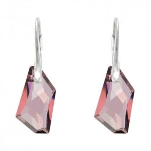Náušnice Swarovski elements De-Art 18 mm ružové ANTIQPINK