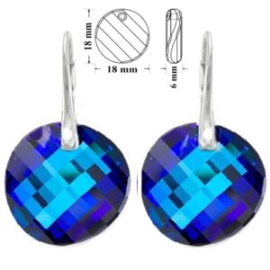 Náušnice Swarovski elements Twist modré BERMUDA BLUE 18mm