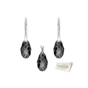 Set Swarovski elements Briolet čierny  SILVERNIGHT 13mm