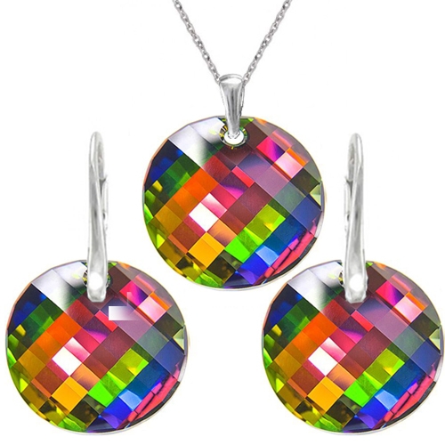 Krásny set Swarovski elements Twist zelený CRYSTAL Vitrail medium 18mm
