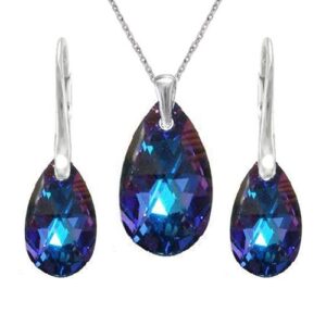 Set Swarovski elements hruška fialový HELIOTROPE 16mm