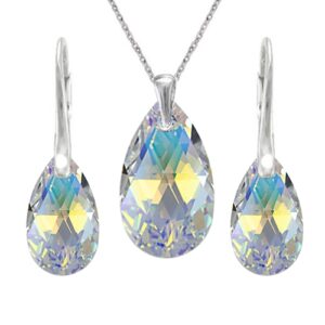 Set Swarovski elements hruška dúhovy CRYSTAL AB 16m