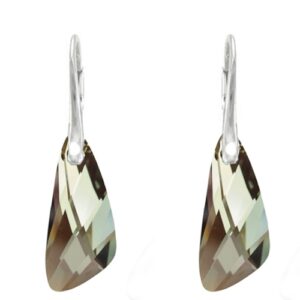 Náušnice  Swarovski elements krídla 23 mm bronzové BRONZE SHADE