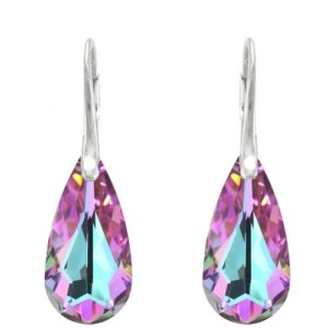 Náušnice  Swarovski elements slzy fialové CRYSTAL Vitrail light 24mm