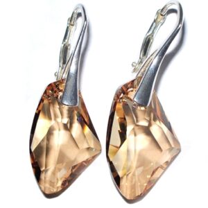 Náušnice  Swarovski elements Galactic zlaté GOLDEN SHADOW  19mm