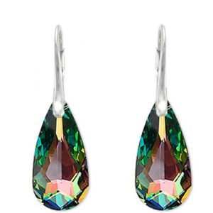 Náušnice  Swarovski elements slzy CRYSTAL zelené Vitrail Medium 24mm